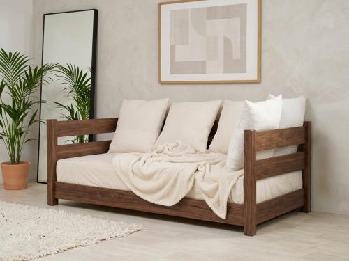 modern day bed walnut