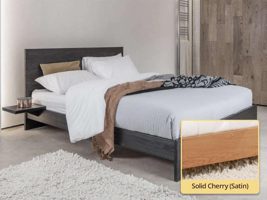 solid cherry platform bed frame with headboard enkel design by get laid beds