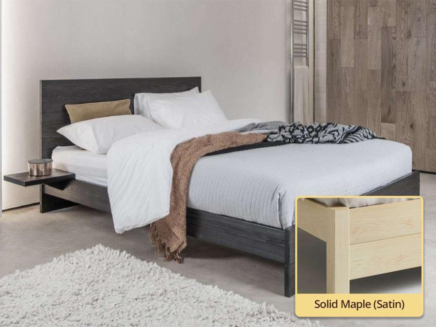 solid maple platform bed frame with headboard enkel design by get laid beds