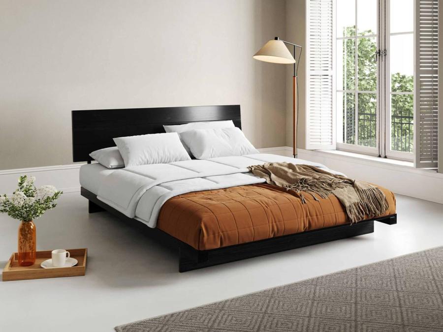 low fujic attic bed frame black wash