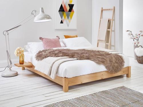 low platform bed space saver in honey by get laid beds