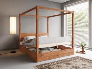ottoman four poster storage bed frame in cinnamon