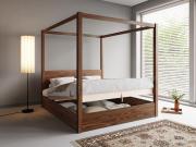 ottoman four poster bed frame with storage in coffee bean