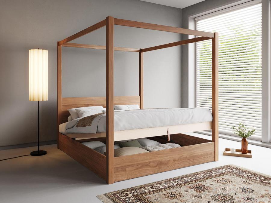 solid oak ottoman four poster bed with storage by get laid beds