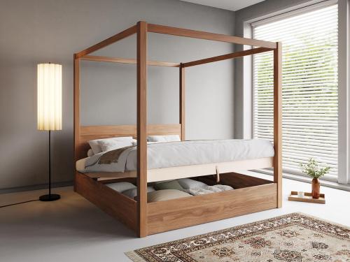 solid oak ottoman four poster bed with storage by get laid beds
