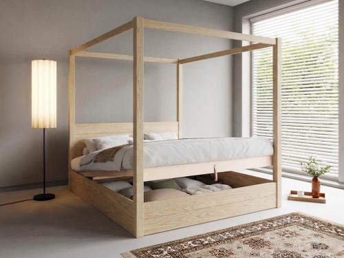 ottoman storage four poster bed ash