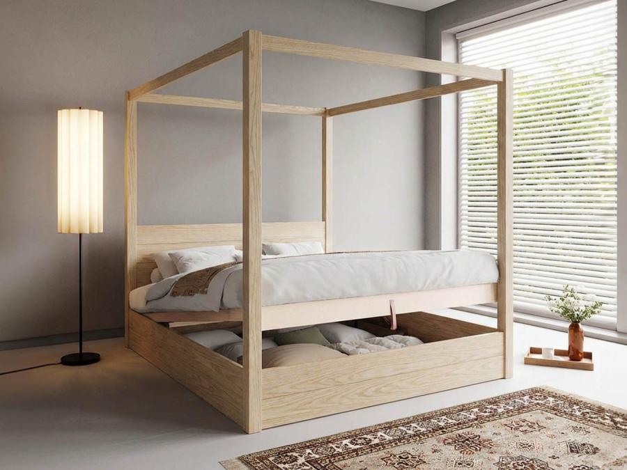 ottoman storage four poster bed ash