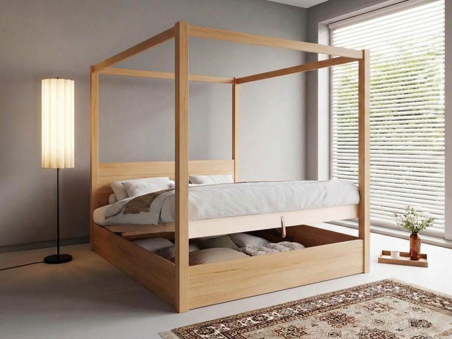 ottoman storage four poster bed beech