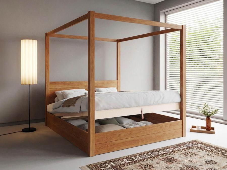 ottoman storage four poster bed cherry