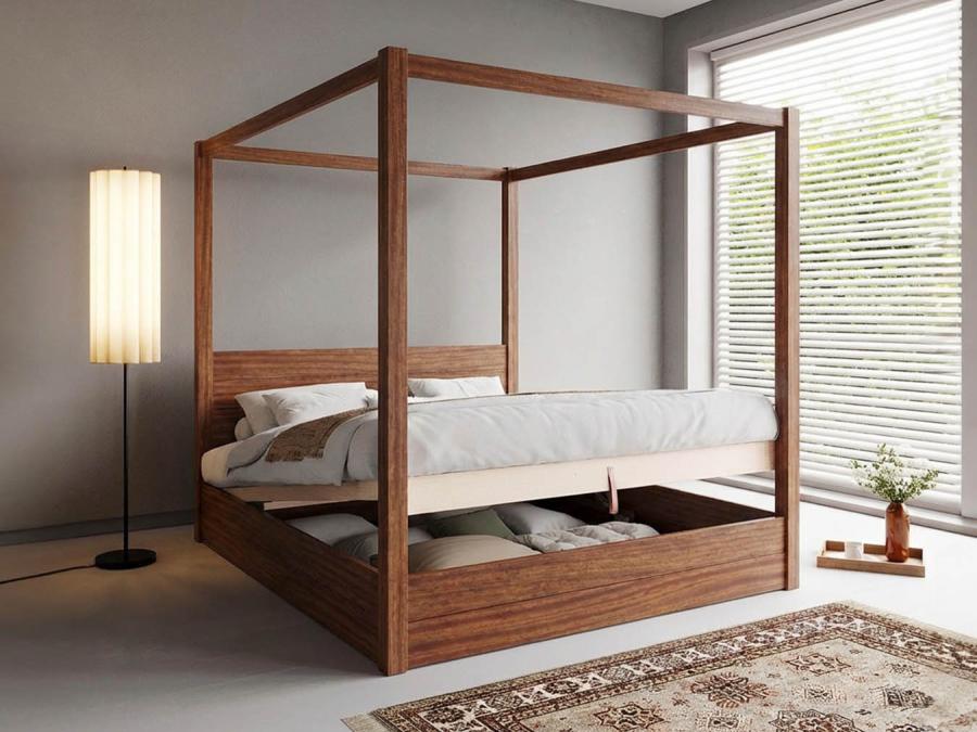 ottoman storage four poster bed sapele