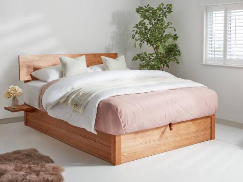 wooden ottoman space saver bed with headboard