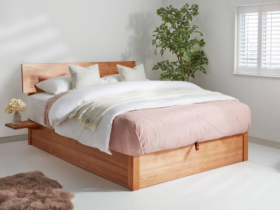 wooden ottoman space saver bed with headboard