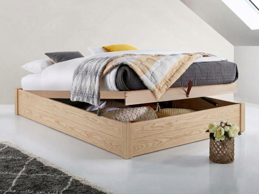 ottoman storage bed no headboard ash