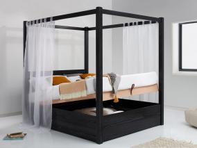 black ottoman four poster storage bed by get laid beds
