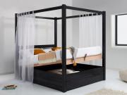 black ottoman four poster storage bed by get laid beds