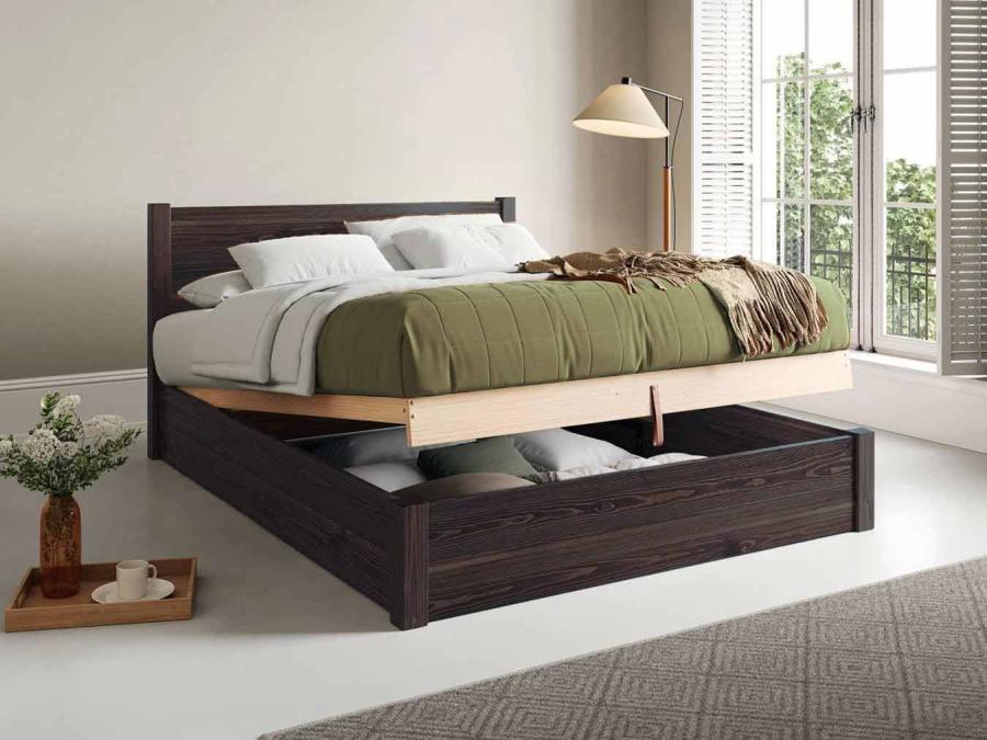 ottoman storage bed in black wash by get laid beds