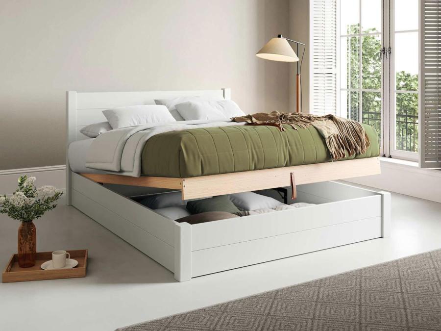 ottoman storage bed in warm white by get laid beds