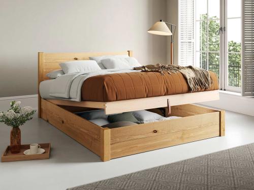 wooden ottoman storage bed honey colour by get laid beds