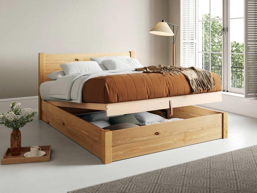 wooden ottoman storage bed honey colour by get laid beds