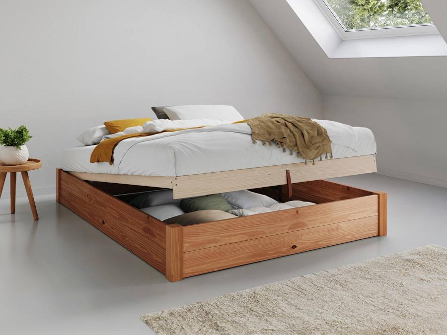 wooden ottoman storage bed frame by get laid beds in cinnamon