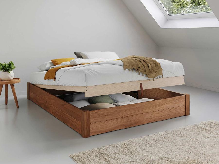 solid oak ottoman storage bed without headboard