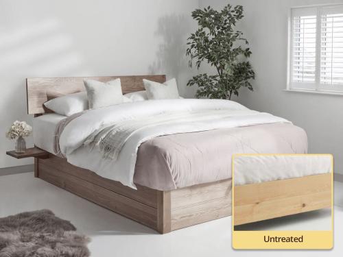 ottoman space saver untreated wood bed frame