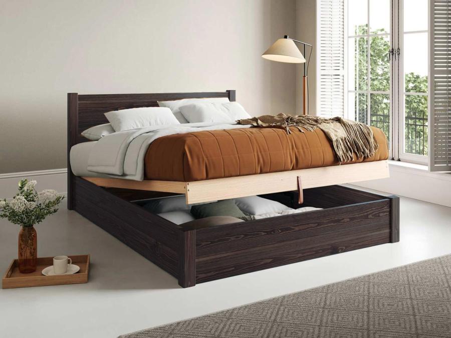 black ottoman storage bed