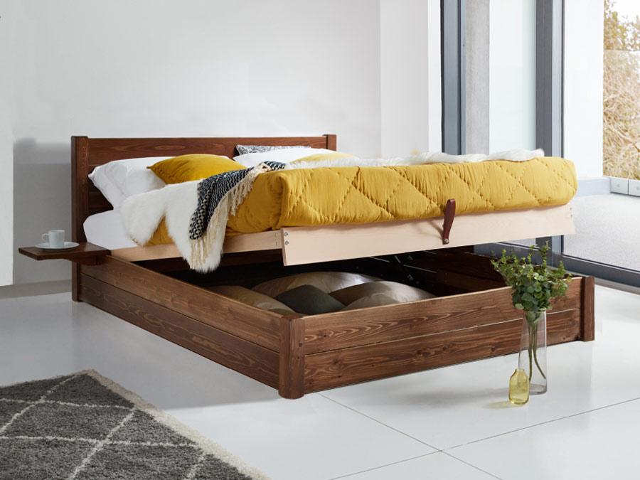 wooden ottoman bed in coffee bean