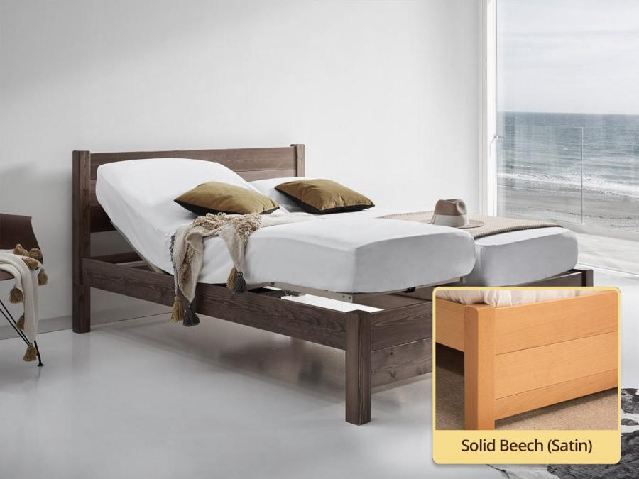 oxford bed adjustable in solid beech