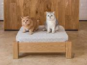 raised pet bed oak