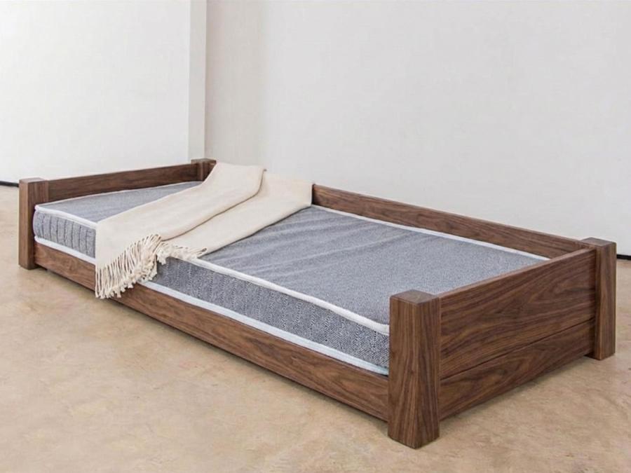 large pet bed walnut