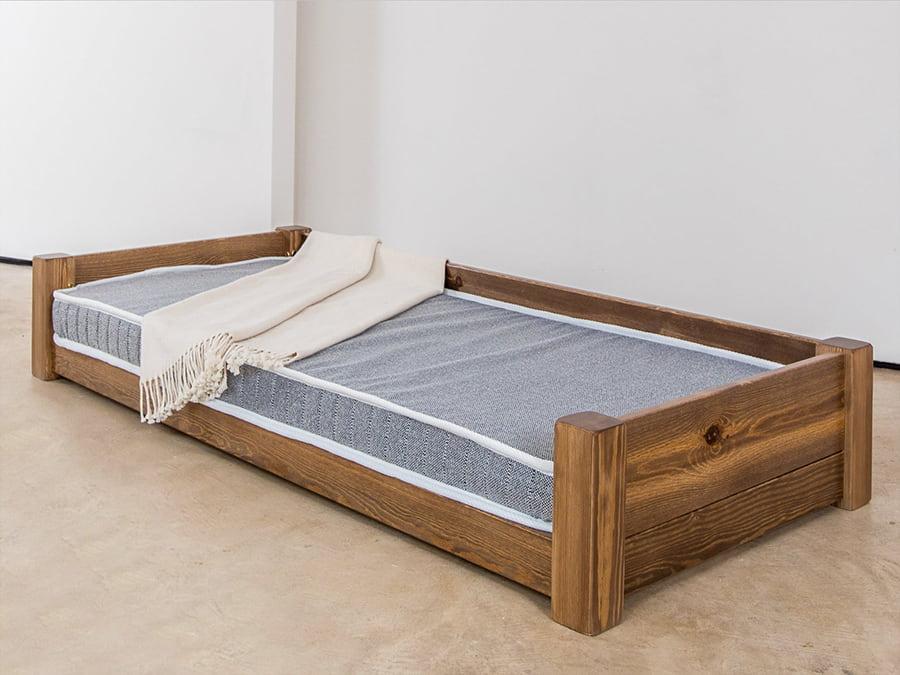 large wooden pet bed
