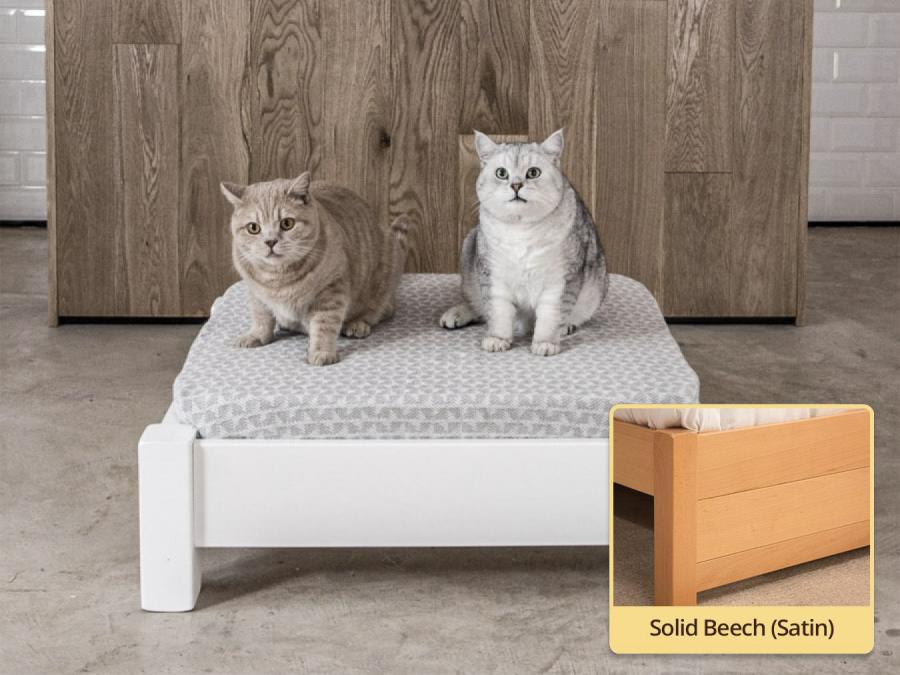 raised wooden pet bed in solid beech by get laid beds