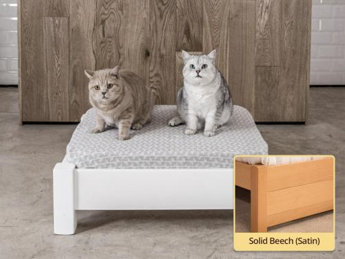 raised wooden pet bed in solid beech by get laid beds