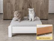 raised wooden pet bed in solid cherry by get laid beds