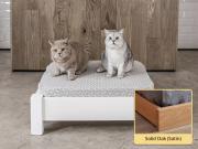 raised wooden pet bed in solid oak by get laid beds