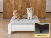 raised wooden pet bed in black wash by get laid beds