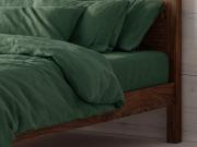 Elm Green Linen Blend Fitted Sheet Styled Bedroom Setting