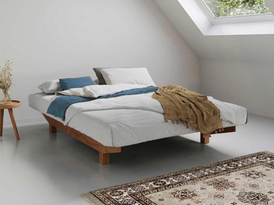 solid oak platform bed frame space saver no headboard