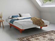 red wooden shoreditch platform bed space saver design without headboard