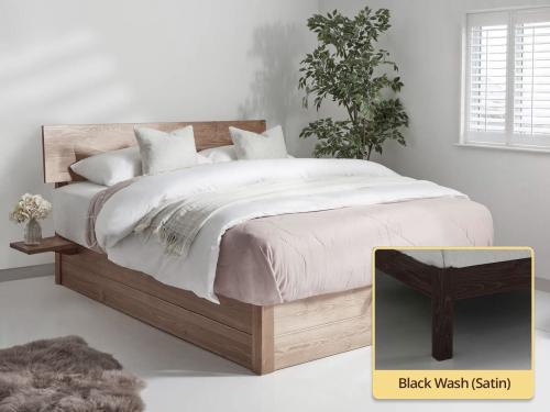 wooden ottoman space saver bed black