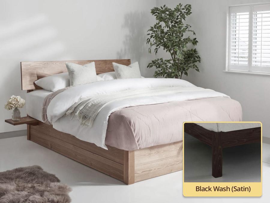 wooden ottoman space saver bed black