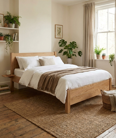london bed frame in natural room