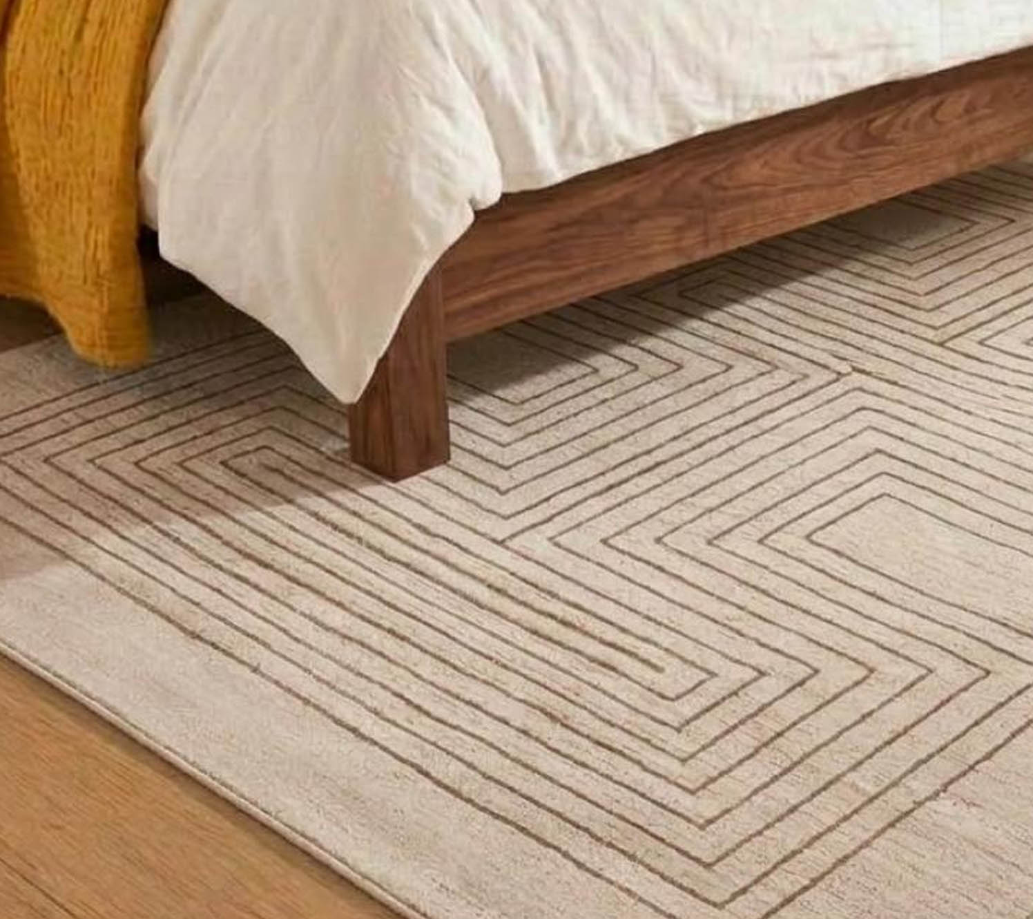 art deco bedroom geometric structure underfoot