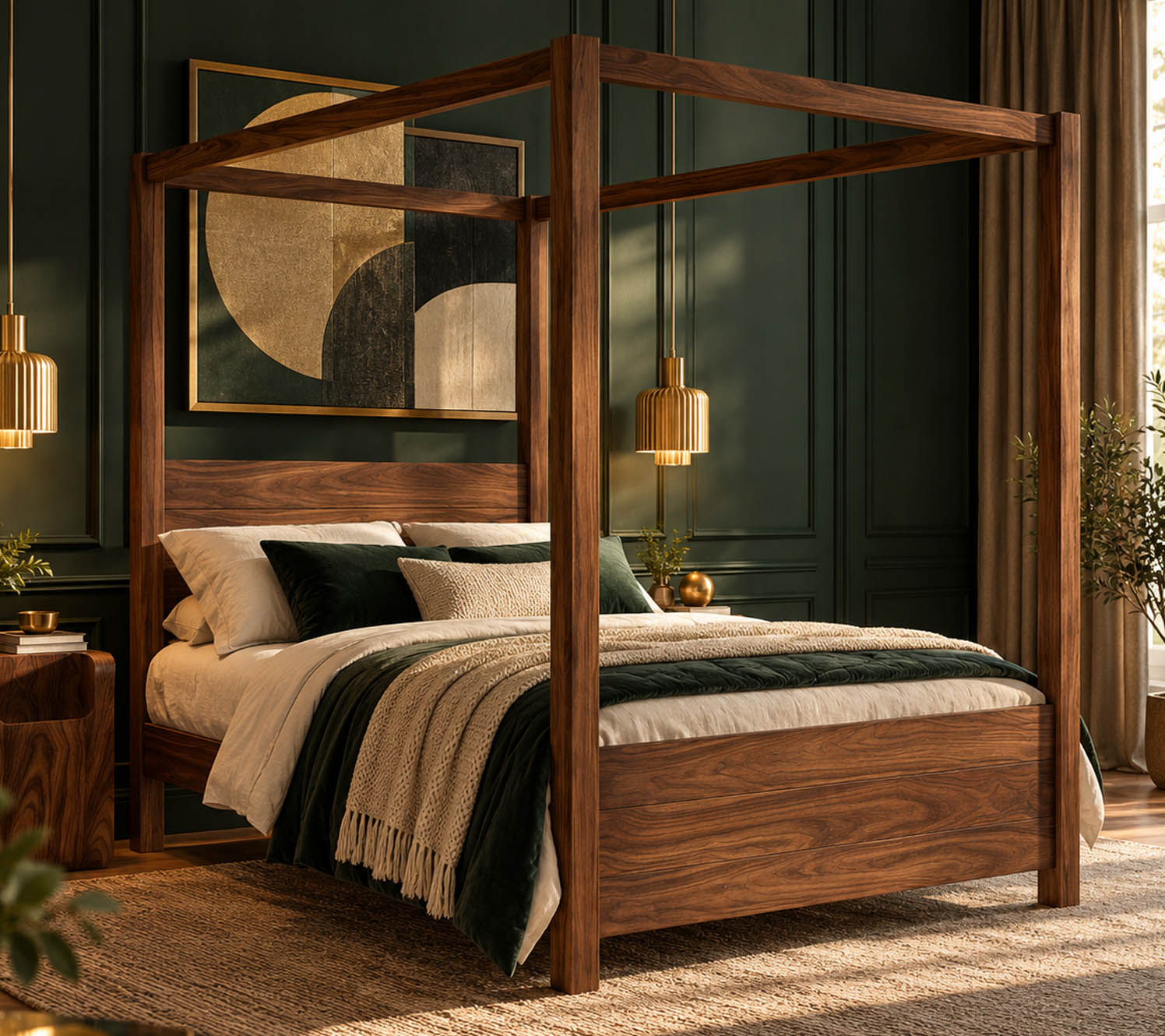 art deco style bedroom ideas Drama in Jewel Tones