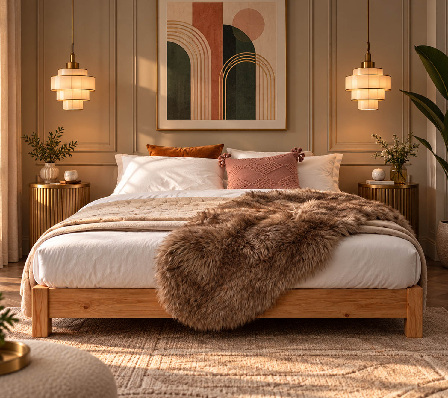 art deco bedroom ideas Sculptural Glow After Dark