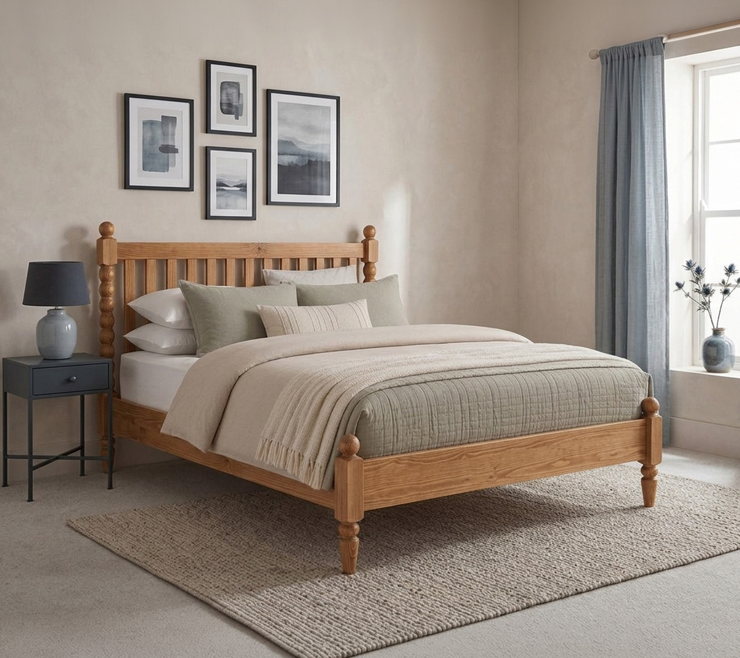 Blue grey bedroom accessories