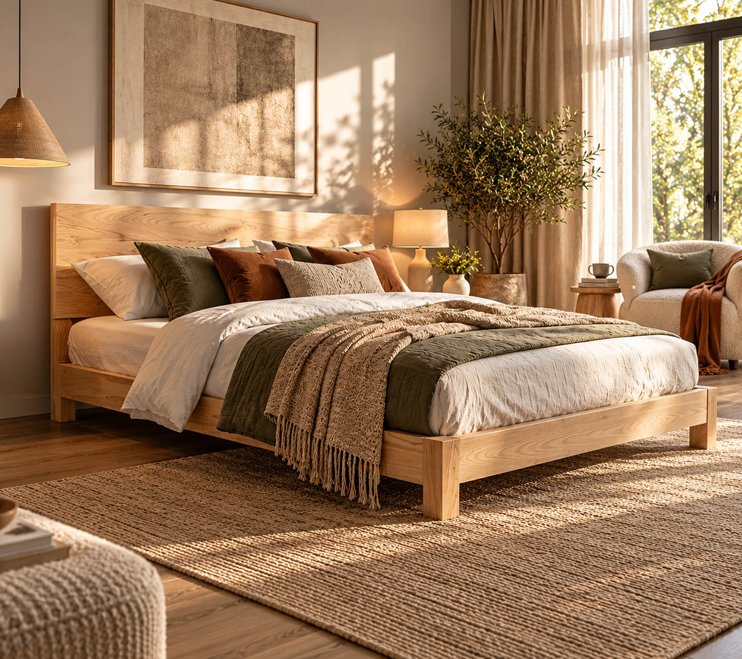 large bedroom ideas Depth Without Clutter