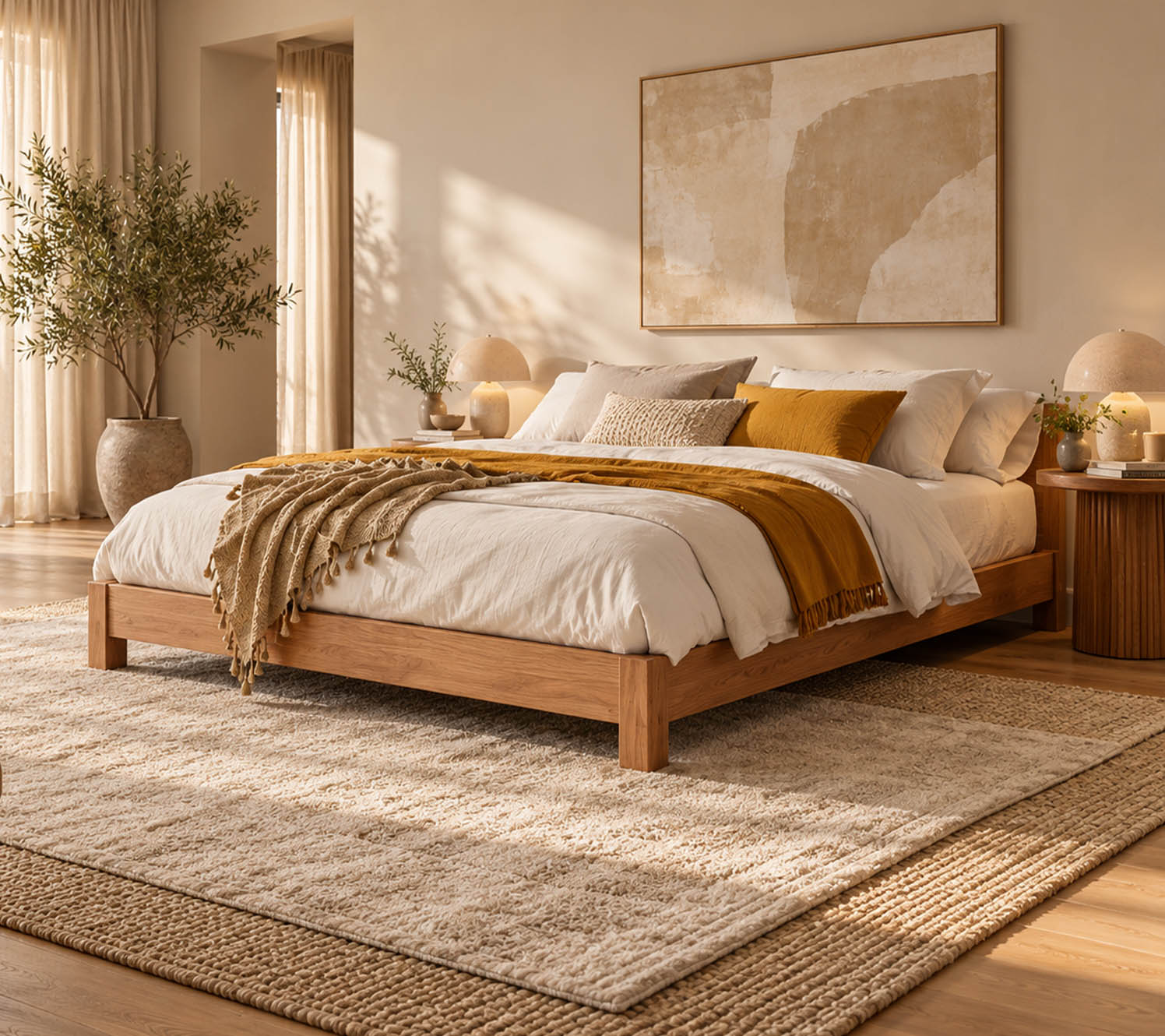 large bedroom decorating ideas layered flooring