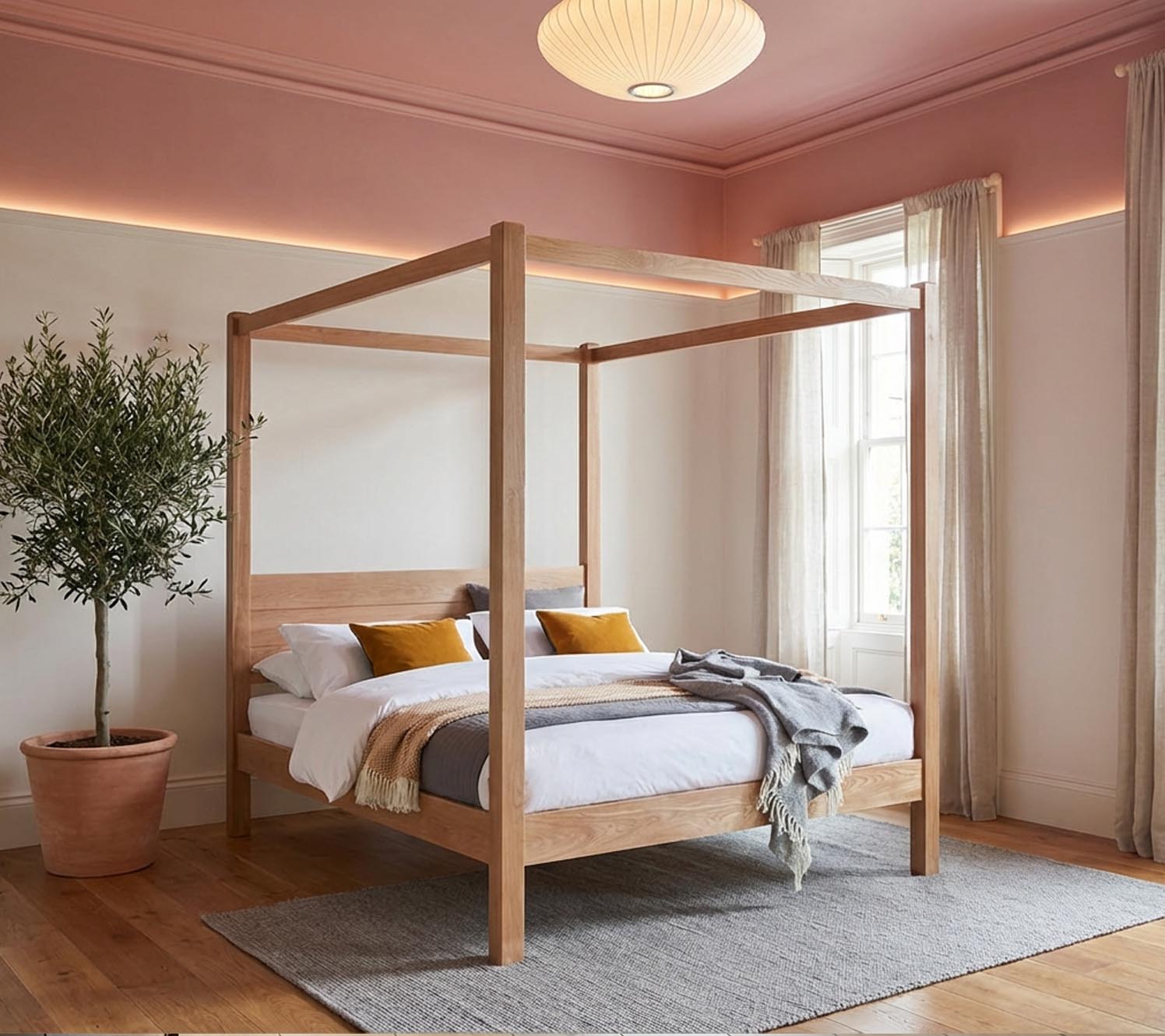 Pink bedroom ideas pink ceiling